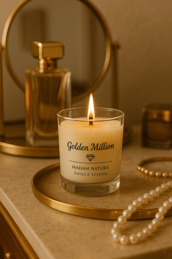 świeca golden million inspirowana zapachem perfum paco rabanne million gold for her