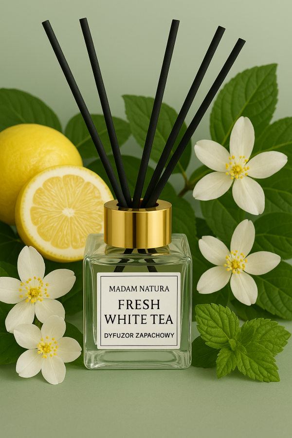 świeży zapach dyfuzor patyczkowy do domu madam natura fresh white tea